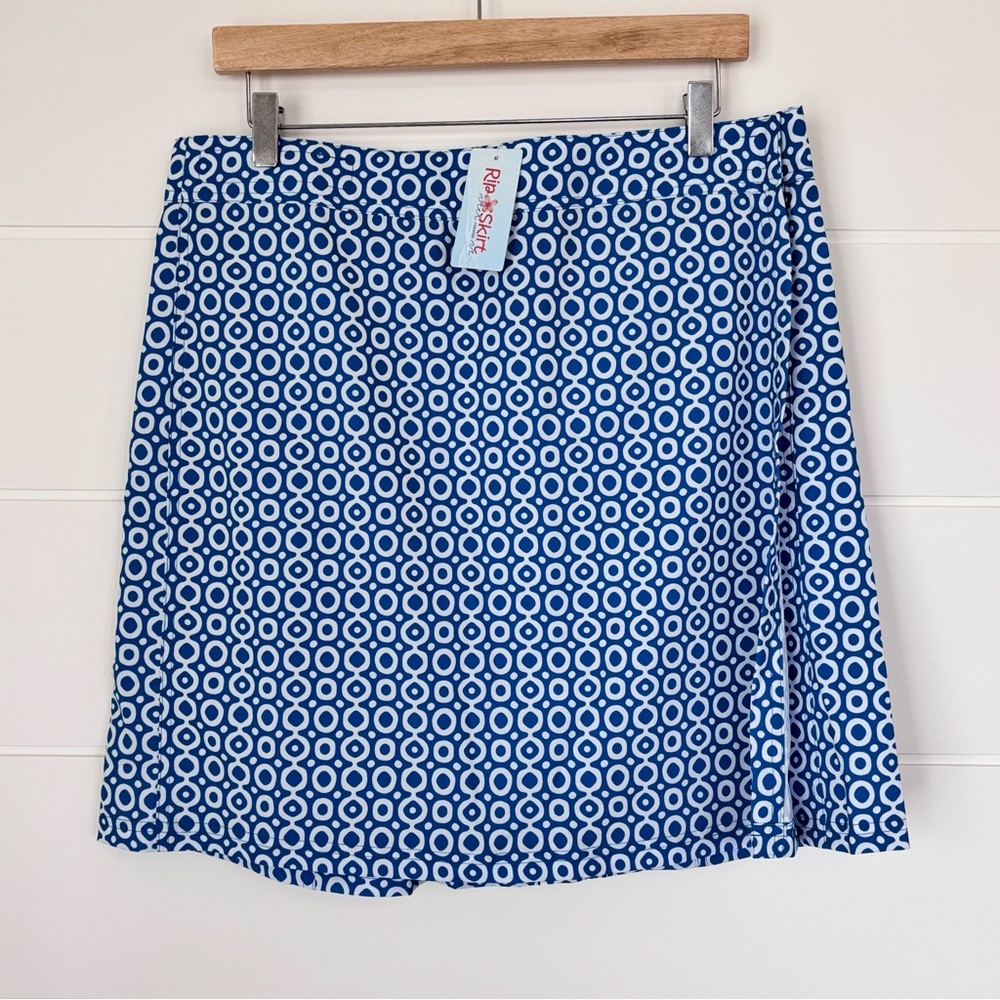 Ripskirt Hawaii Lightweight Blue & White Beach Wrap Travel Surf Skirt Size Large